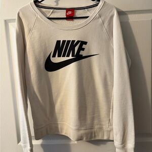 Nike White Sweatshirt with Black Logo
